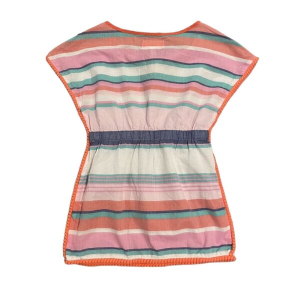 Joules 3Y Striped PomPom Swim Cover Up Tunic - Picture 3 of 6